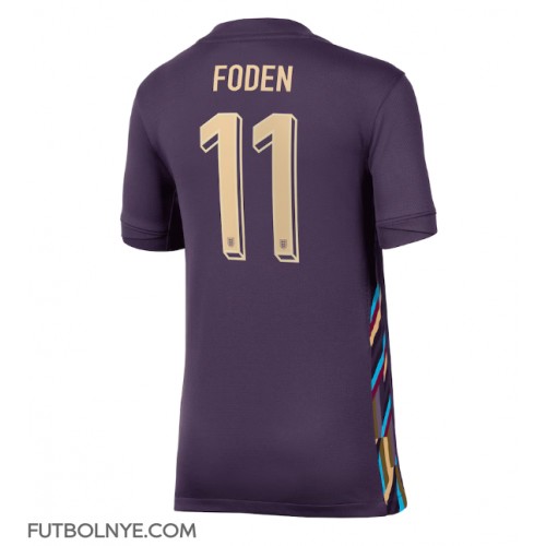 Camiseta Inglaterra Phil Foden #11 Visitante Equipación para mujer Eurocopa 2024 manga corta